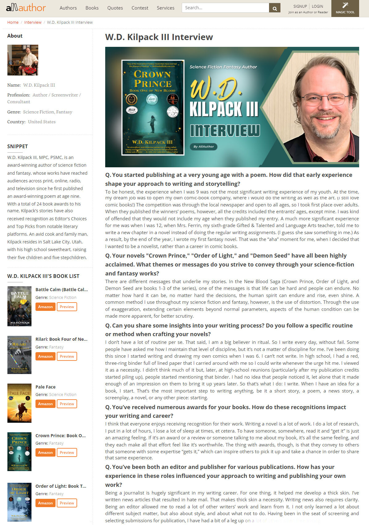 W.D. Kilpack III's Post Image
